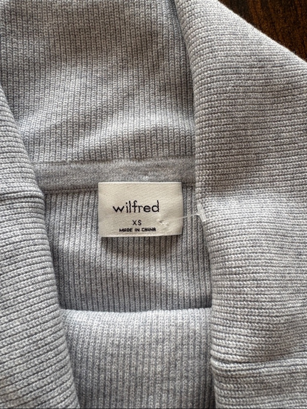 Aritzia Off-Shoulder Ribbed Knit Sweater - Light Gray - Picture 2 of 3